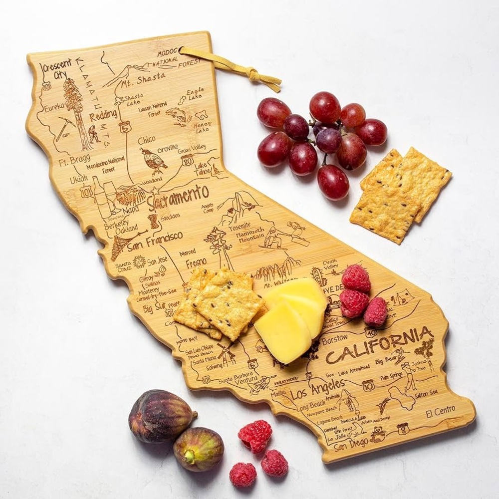 Totally Bamboo Destination California State Shaped Serving and Cutting Board